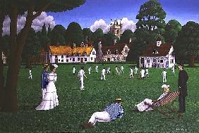 Edwardian Cricket, 1986 (acrylic on canvas) 