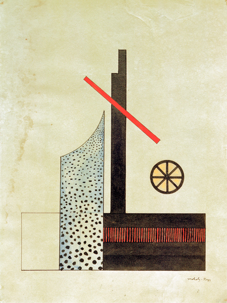 Komposition mit Rad à László Moholy-Nagy