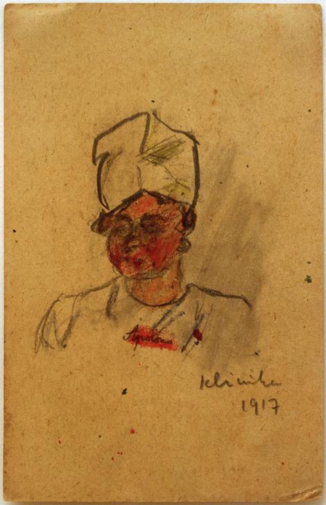 Brustbild einer Krankenschwester à László Moholy-Nagy