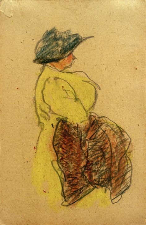 Ohne Titel (Frau in Gelb, von rechts)  à László Moholy-Nagy