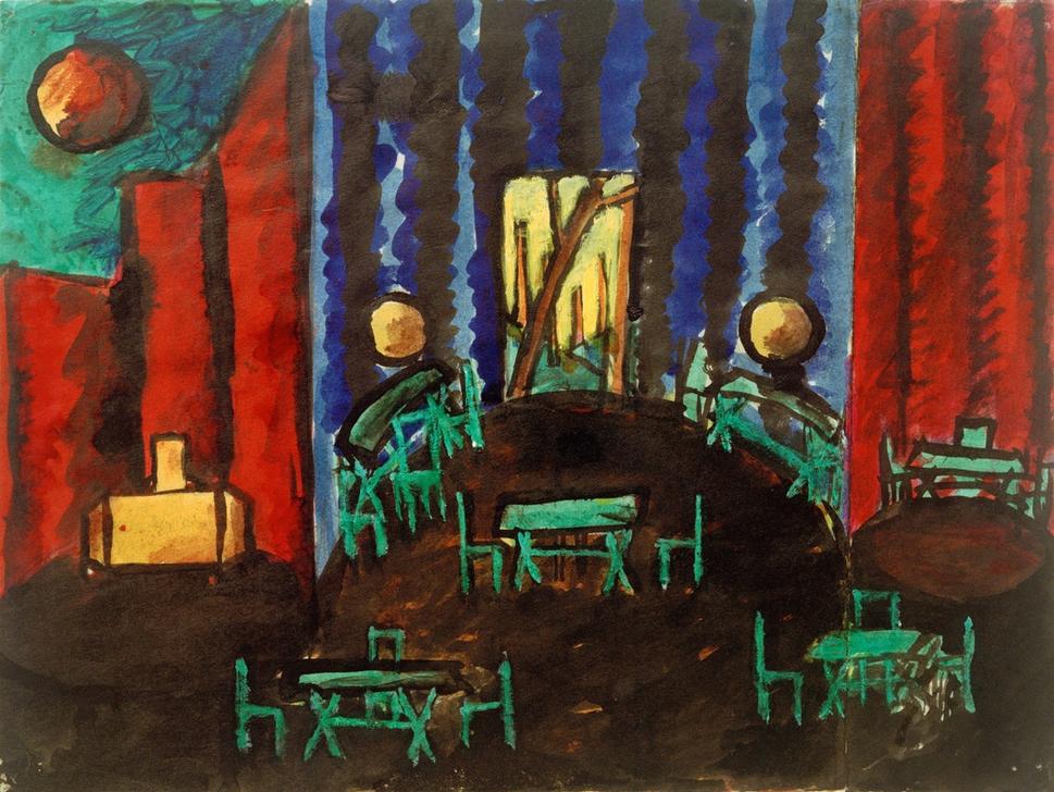 Saal mit zwei Nischen, 1. Akt, 2. Szene. à László Moholy-Nagy