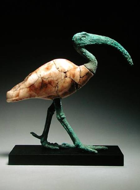 Ibis (bronze & alabaster) à Late Period Egyptian
