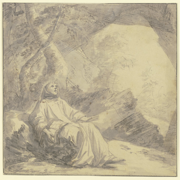 Der Heilige Franziskus in der Höhle à Laurent de La Hire