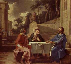 Le Christ et les disciples chez Emmaüs. à Laurent de La Hyre