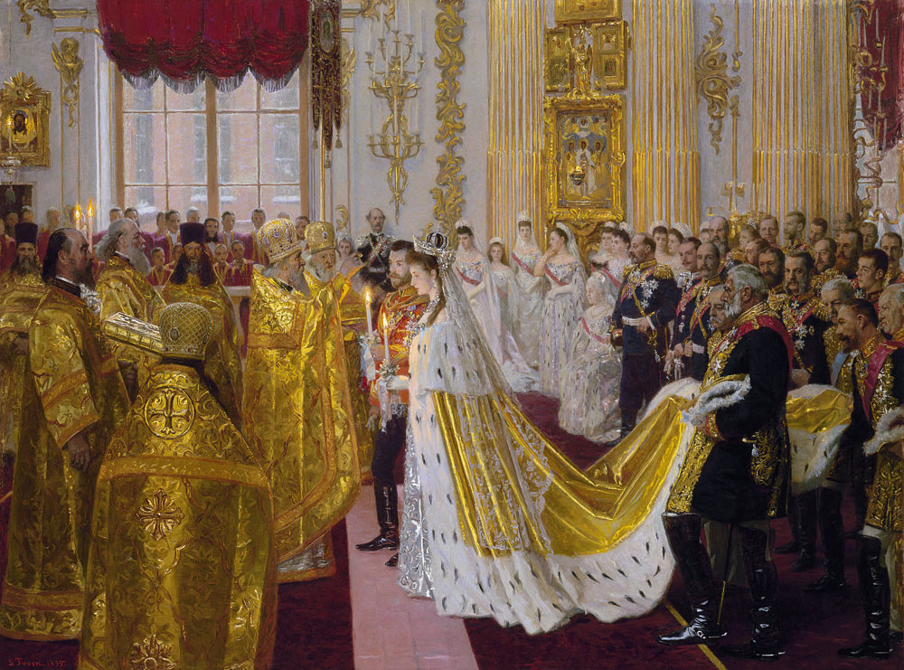 The wedding of Tsar Nicholas II and the Princess Alix of Hesse-Darmstadt on November 26, 1894 à Laurits Regner Tuxen