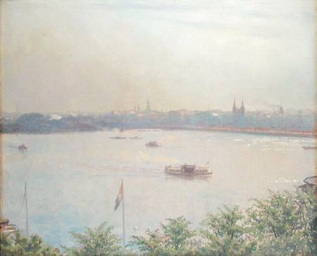 View of the Inner Alster Lake à Laurits Regner Tuxen