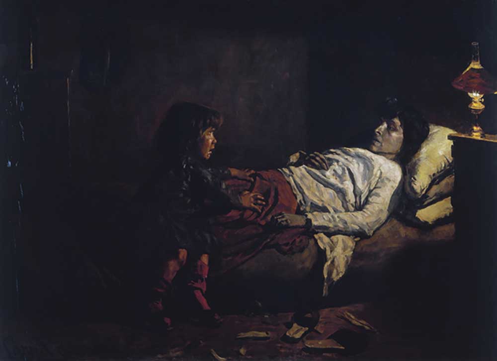 Aid! Aid!, 1894, painting by Lazzaro Pasini (1861-1949), oil on canvas, 130x178 cm. Italy, 19th cent à Lazzaro Pasini