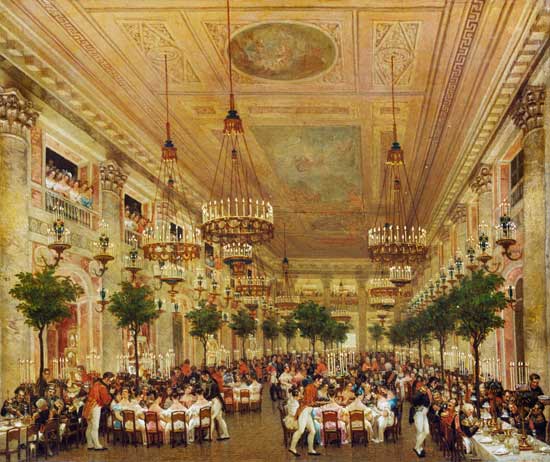 Feast at the Tuileries to Celebrate the Marriage of Leopold I (1790-1865) to Princess Louise of Orle à Le Baron Attalin