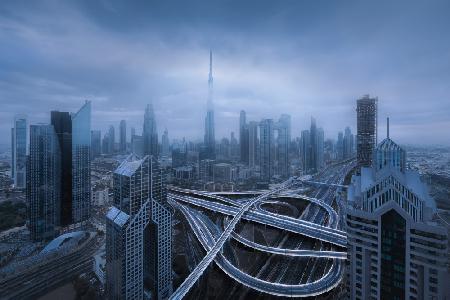 Dubai morning fog