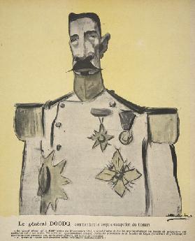 General Doods, commandant le corps doccupation du Tonkin, illustration from Lassiette au Beurre: Nos