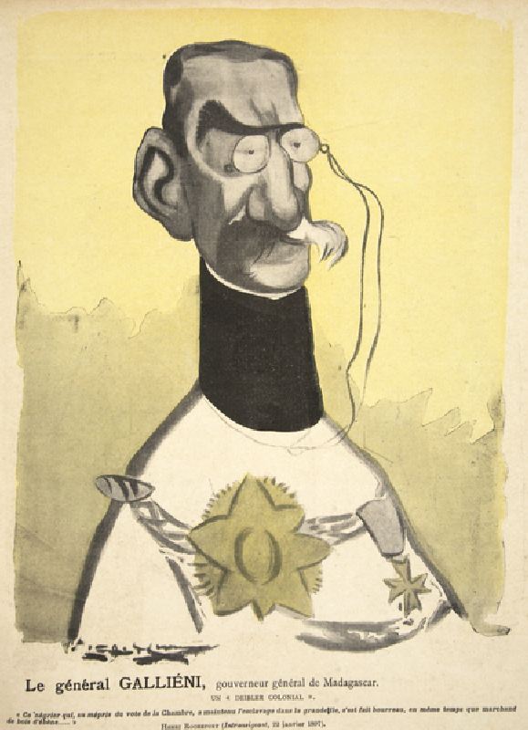 General Gallieni, General Governor of Madagascar, illustration from Lassiette au Beurre: Nos Generau à Leal de Camara