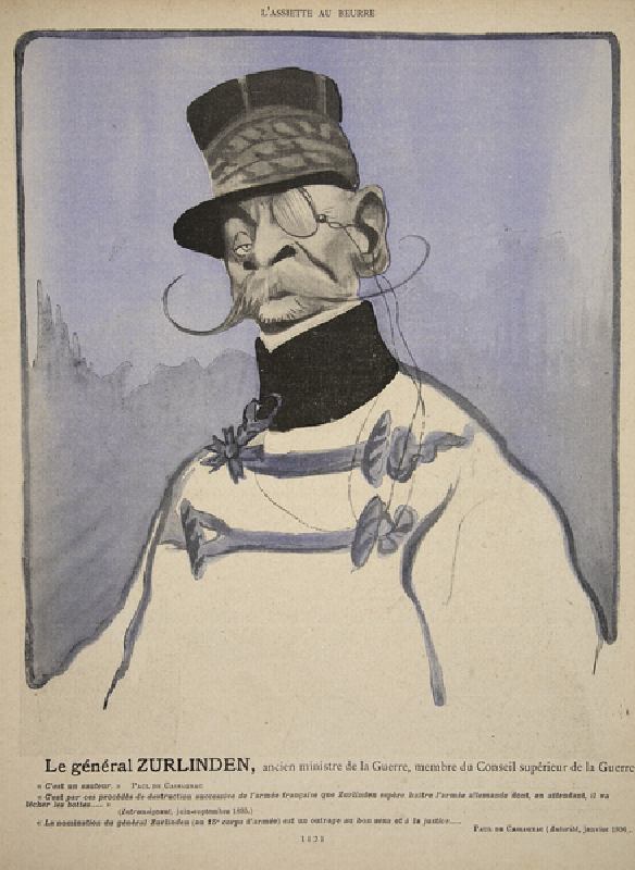 General Zurlinden, former Minister of War, member of the War Council, illustration from Lassiette au à Leal de Camara