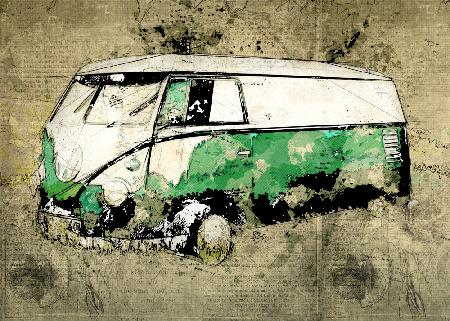 Volkswagen vw combi green