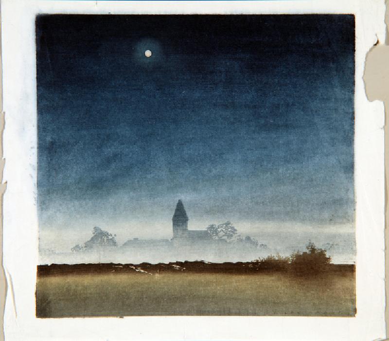 Moonlit Landscape, c.1920 (woodblock) à Leo Frank
