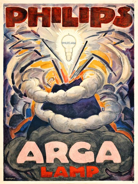 Poster advertising Philips Arga Lamp à Leo Gestel