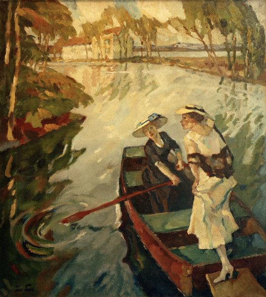Sonnige Ausfahrt (Zwei Frauen im Boot à Leo Putz