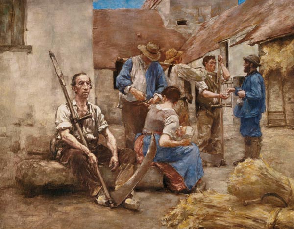 Paying the Harvesters (sketch) à Leon Augustin Lhermite