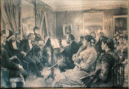 The Quartet or The Musical Evening at the House of Amaury Duval à Leon Augustin Lhermite