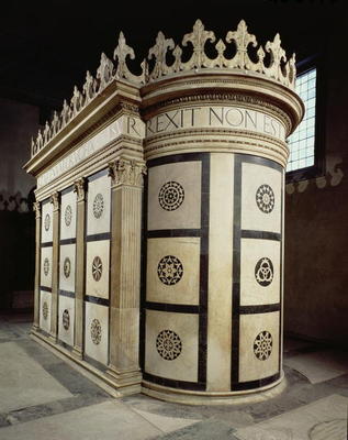 The Little Temple of the Holy Sepulcre in the Capella Rucellai, 1467 (marble) à Leon Battista Alberti