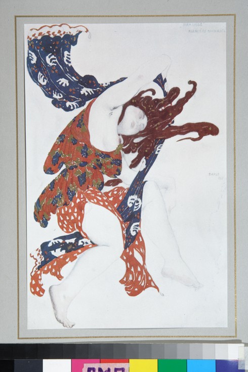 Bacchante. Costume design for the ballet Narcisse by N. Tcherepnin à Leon Nikolajewitsch Bakst