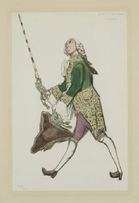 Costume design for Rinaldo in the ballet "The Good-Humoured Ladies" by Scarlatti