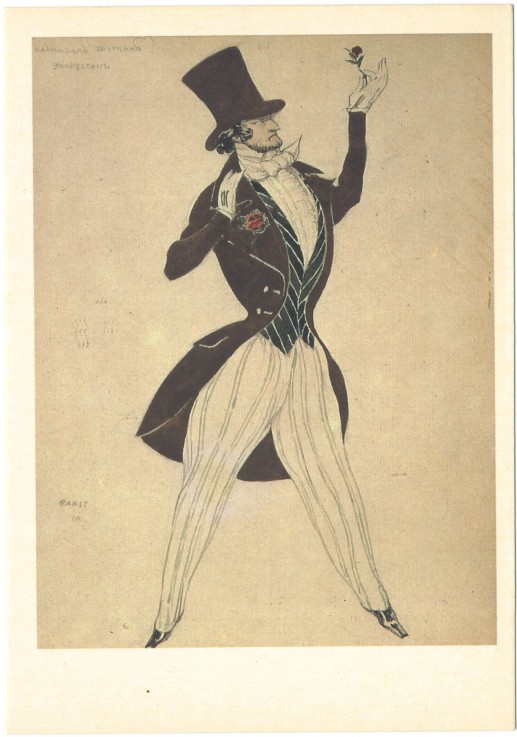 Costume design for the ballet Carnaval by R. Schumann à Leon Nikolajewitsch Bakst