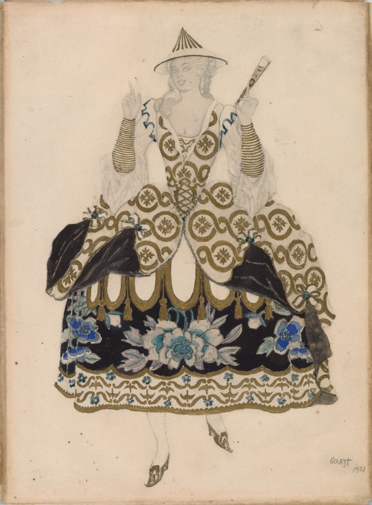 Costume design for the ballet Sleeping Beauty by P. Tchaikovsky à Leon Nikolajewitsch Bakst