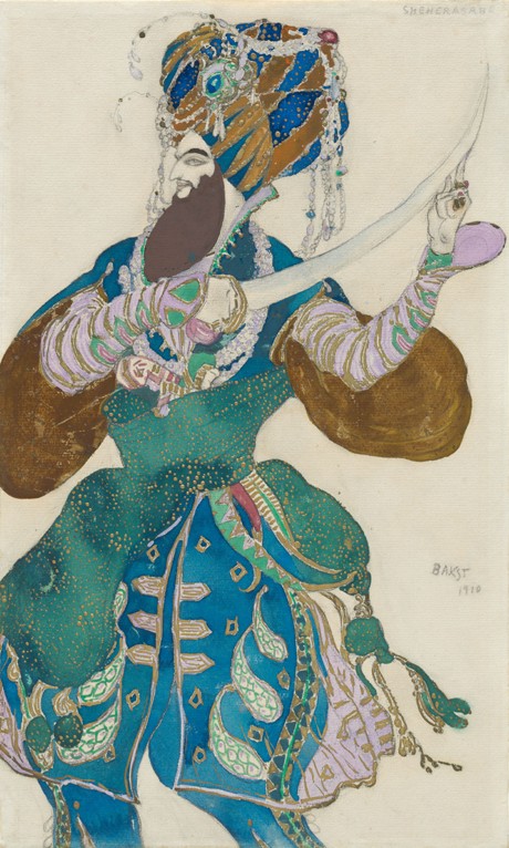 Costume design for the ballet "Scheharazade" by N. Rimsky-Korsakov à Leon Nikolajewitsch Bakst