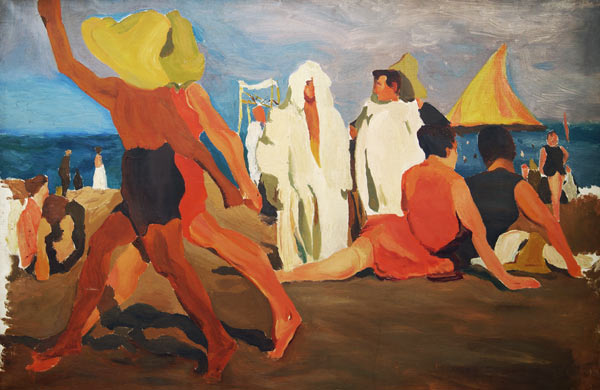 Bathers on the Lido, Venice (Serge Diaghilev and Vaslav Nijinsky on the Beach) à Leon Nikolajewitsch Bakst