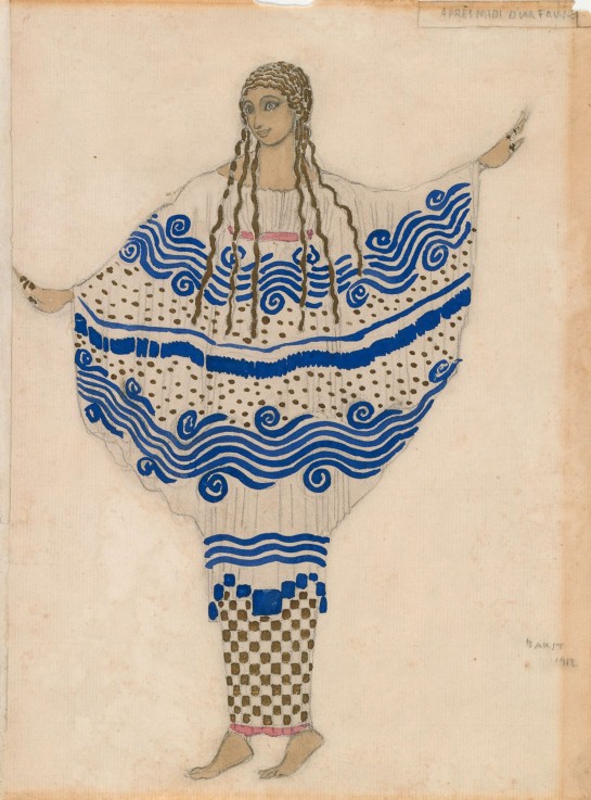 Nymph. Costume design for the ballet The Afternoon of a Faun by C. Debussy à Leon Nikolajewitsch Bakst