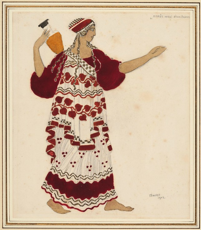 Nymph. Costume design for the ballet The Afternoon of a Faun by C. Debussy à Leon Nikolajewitsch Bakst