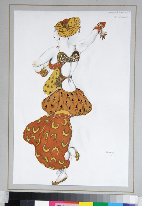 Odalisque. Costume design for the ballet Sheherazade by N. Rimsky-Korsakov à Leon Nikolajewitsch Bakst