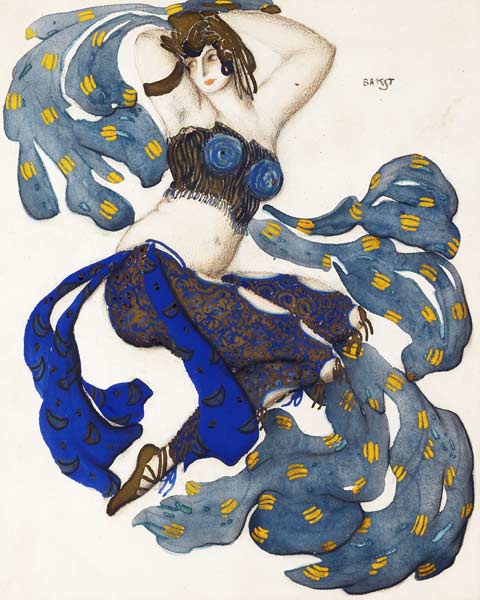 Odalisque. Costume design for the ballet Sheherazade by N. Rimsky-Korsakov à Leon Nikolajewitsch Bakst