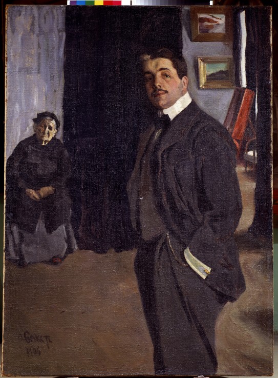 Portrait of Sergei Dyagilev (1872-1929) with his nurse à Leon Nikolajewitsch Bakst