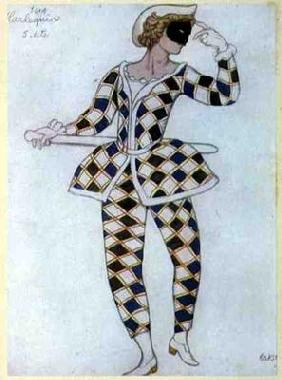 Costume design for Harlequin, from Sleeping Beauty, 1921 (colour litho)