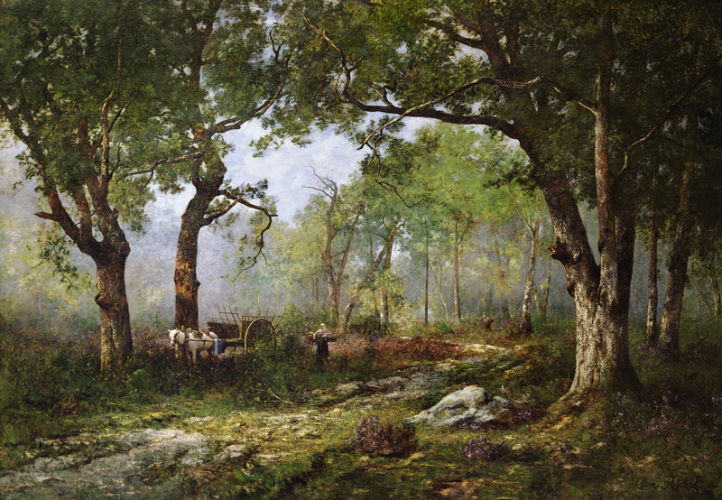 The Forest of Fontainebleau, 1890 (oil on panel) à Léon Richet