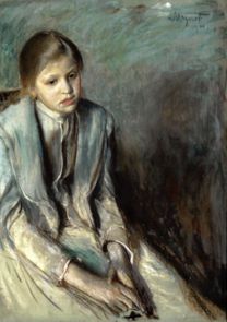 portrait d'une fille rêvant à Leon Wyczolkowski