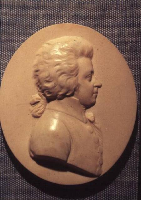 Portrait medallion of Wolfgang Amadeus Mozart (1756-91) à Leonard  Posch