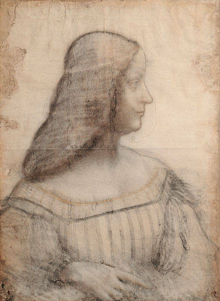 Portrait of Isabella d'Este (1474-1539) (red chalk & pierre noire on paper) à Léonard de Vinci