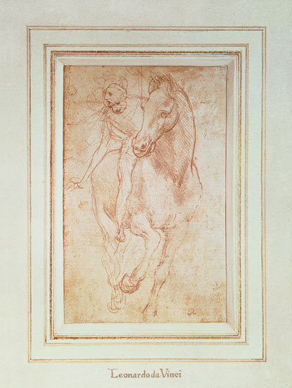 Horse and Rider (silverpoint)2 à Léonard de Vinci