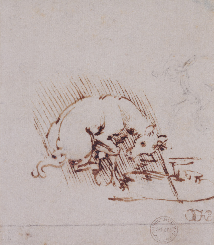 A Unicorn Dipping its Horn into a Pool of Water à Léonard de Vinci