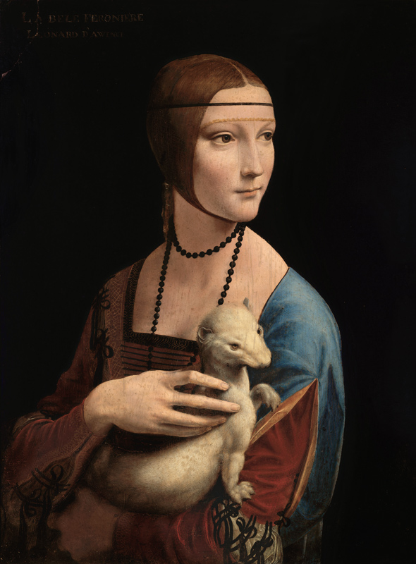 Dame avec l'hermine (Cecelia Gallerani) à Léonard de Vinci