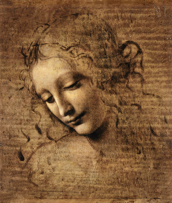 Etude d'une tête de femme à Léonard de Vinci