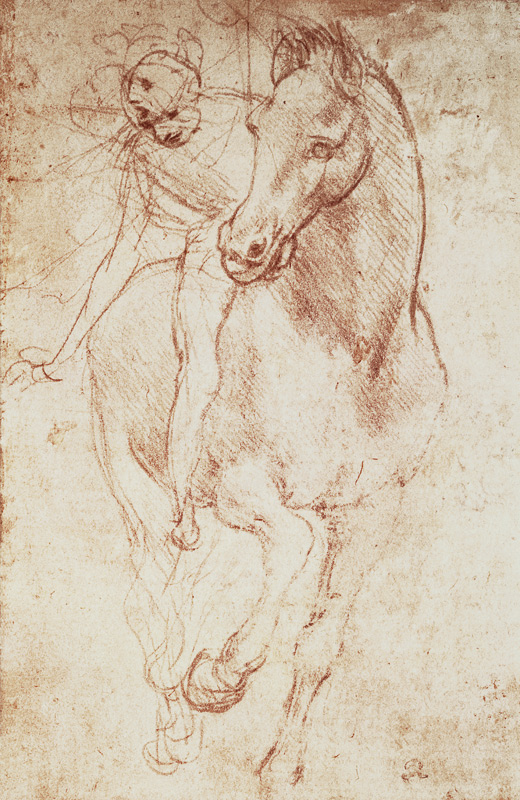 Horse and Rider (silverpoint) à Léonard de Vinci