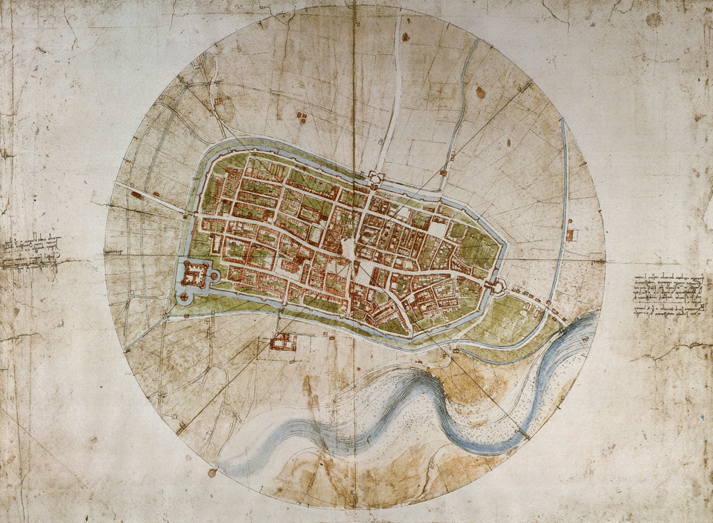 Stadtplan von Imola à Léonard de Vinci