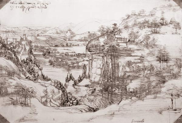 Landscape à Léonard de Vinci