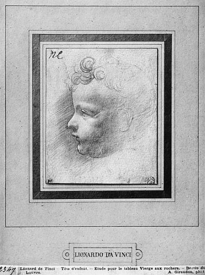 Head of a child à Léonard de Vinci