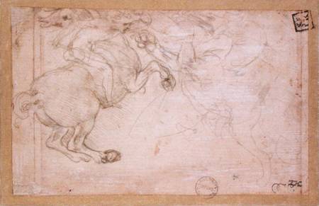 A Horseman in Combat with a Griffin à Léonard de Vinci