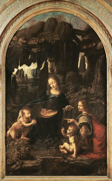 Madonna in the rock grotto (first setting) à Léonard de Vinci