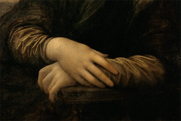 Mona Lisa, detail of her hands à Léonard de Vinci